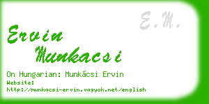 ervin munkacsi business card